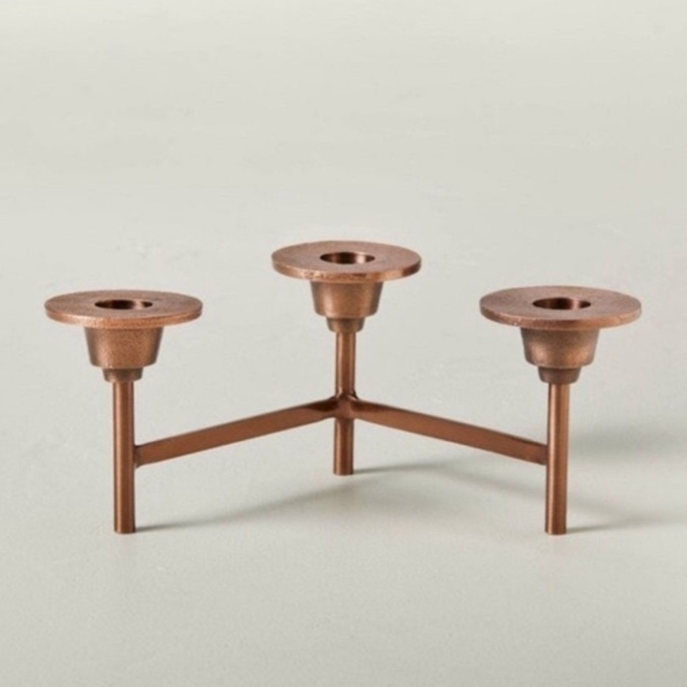 Hearth and Hand with Magnolia three-piece bronze candelabra